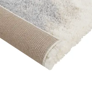 Shaggy Area Rug 80 x 150 cm White and Grey MARTUNI