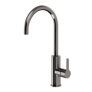 GoodHome Zanthe Black Titanium effect Kitchen Side lever Tap