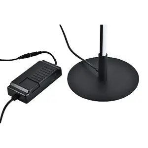 Modern Sleek Stick Style LED Standard Floor Lamp in Matt Black with Foot Dimmer