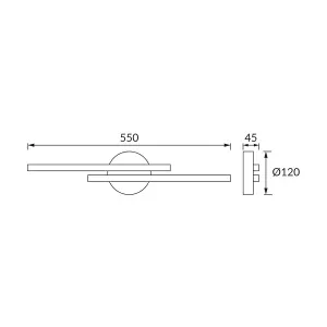 SASH - CGC LED Black IP44 Bathroom Rated Wall Light 14W