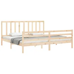 Berkfield Bed Frame with Headboard 200x200 cm Solid Wood