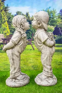 Large Boy and Girl 'Young Love' Garden Ornament