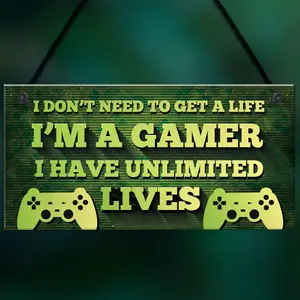 Gaming Sign Bedroom Accessories Hanging Sign For Boys Bedroom Gift For Gamer