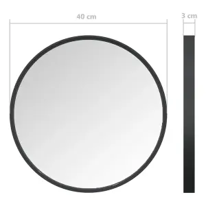 Berkfield Wall Mirror Black 40 cm