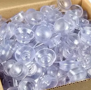 Pack of 100 Clear PVC Plastic Screw Covers For Corrugated Roofing Sheets Fixings