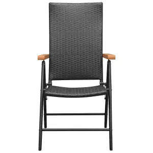 Berkfield Garden Chairs 4 pcs Poly Rattan Black