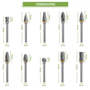 BLOSTM Rotary Burrs Set - 10Pcs