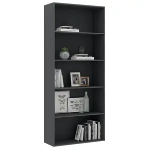 Rian Bookcase High-gloss White / 189cm H x 80cm W x 30cm D