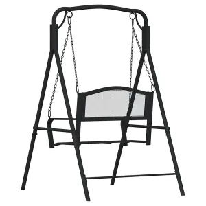 Berkfield Swing Bench 124 cm Black Steel