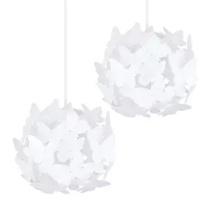 ValueLights White Ceiling Pendant Shade and B22 GLS LED 10W Warm White 3000K Bulb