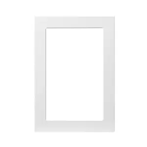 GoodHome Stevia Gloss white Slab Glazed Cabinet door (W)500mm (H)715mm (T)18mm