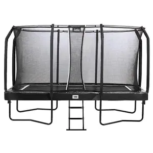 14ft x 8ft Salta Black First Class Rectangular Trampoline with Enclosure