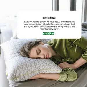 Brightr Luna 2 pack  Best Memory Foam Pillow for Neck Pain & Side  Sleepers - Medium Firm