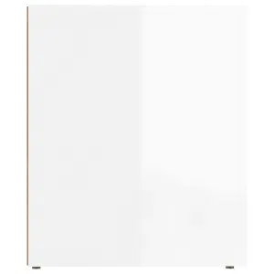 Berkfield Bedside Cabinet High Gloss White 50x39x47 cm