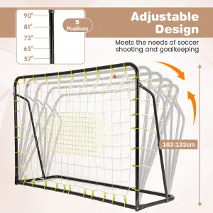 Costway 2-in-1 Kids Football Rebounder & Goal Angle-Adjustable Football Training Net