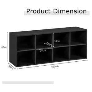 Costway 8-Cube Shoe Bench Entryway Shoe Rack Cabinet 8 Cubbies Storage Shelf