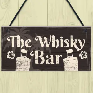 Red Ocean The Whisky Bar Rustic Sign Pub Hotel Home Bar Man Cave Shed Garage Hanging Wall Plaque Birthday Gifts