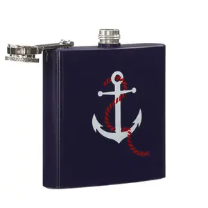 Maison by Premier Auden Blue Finish Hip Flask  With Anchor Design