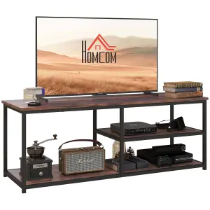 HOMCOM Industrial TV Stand Cabinet w/ Storage&2 Shelves Metal Frame Living Room