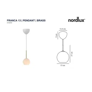 Nordlux Franca 13 Indoor Pendant Light in Brass (Height) 27cm