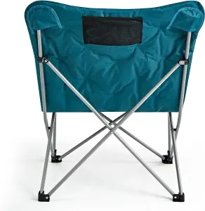 Butterfly Camping Folding Chair with Oversized Padded Moon Chair - Blue