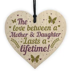 Red Ocean Mother And Daughter Gifts Ornament Wooden Heart Birthday Christmas Thank You Plaque Keepsake