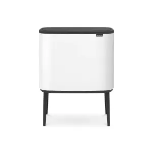 Brabantia Bo Touch Wide White Metal Bin - 36L Freestanding