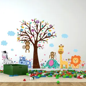 Walplus Nursery Room Wall Stickers Art Murals Decals - Happy London Zoo Kids Sticker PVC Multi