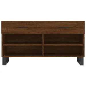 Berkfield Shoe Bench Brown Oak 102x35x55 cm Engineered Wood