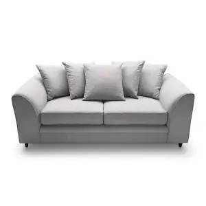 Darcy 3 Seater Sofa in Light Grey Linen Fabric