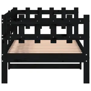 Berkfield Day Bed Black 90x200 cm Solid Wood Pine