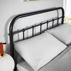 Home Source Minerva Black Metal Small Double Bed Frame