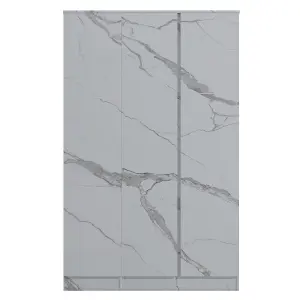 ZITA - 2 Door Plain Wardrobe + 1 Door Plain Wardrobe in Matt White Marble Effect