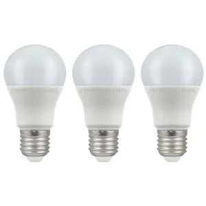 Crompton Lamps LED GLS 8.5W E27 Warm White Opal (60W Eqv) (3 Pack)