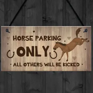 Red Ocean Horse Sign Funny Sign For Stables Signs About Horses Beware Horses Sign Gift