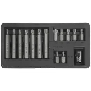 15pc TRX Star Socket Bit Set - 3/8" Square Drive Quick Change Short & Long Shaft