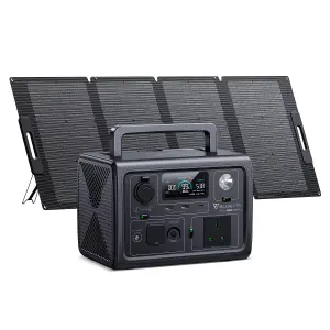 BLUETTI EB3A Portable Power station 268Wh 600W +1PCS 120W Solar Panel for Home& Outdoor Power