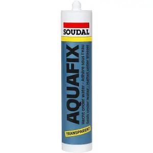 Soudal Aquafix All Weather Sealant, Clear, Seals Underwater 300ml  (Pack of 6)