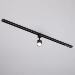 Litecraft Soho Black 1 Head 1m Straight Kitchen Ceiling Light with LED Bulbs