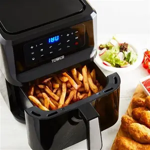 Tower Vortx 5L Digital Air Fryer, Black, Stainless Steel