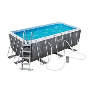 Bestway 13'6ft x 6' 7ft x 48in Power Steel Rattan Pool Set