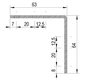 Olis glass door lock Profile cylinder, PZ rosette, left, stainless steel look