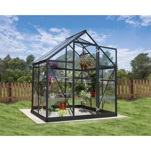 Harmony Greenhouse 6 x 4 Grey / 208cm H x 185cm W x 126cm D