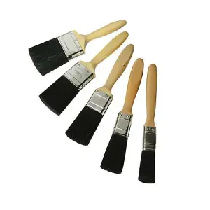 5 Piece Premium Paint Brush Set Pure Bristle Painters / Decorators Tool Pack