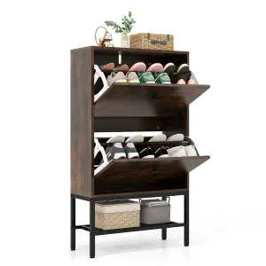 Costway Industrial Shoe Storage Cabinet Entryway Freestanding Shoe Rack