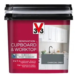 V33 Renovation Charcoal Grey Satinwood Cupboard & cabinet paint, 750ml