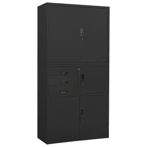 Berkfield Office Cabinet Anthracite 90x40x180 cm Steel