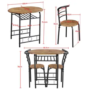 2 - Person Dining Set Brown/Black / 76" H x 49" W x 43" D