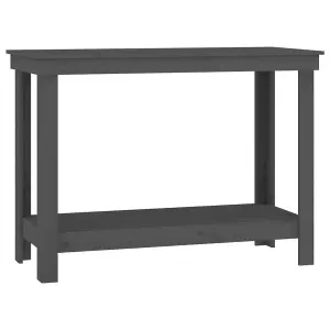 Berkfield Work Bench Grey 110x50x80 cm Solid Wood Pine