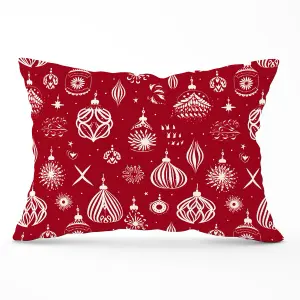 Red Christmas Decorations Pattern Cushions 33cm x 48cm